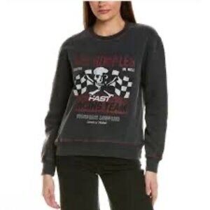 The Kooples Racing Team Skull Crossbones Pullover Crewneck Sweatshirt US Size 6